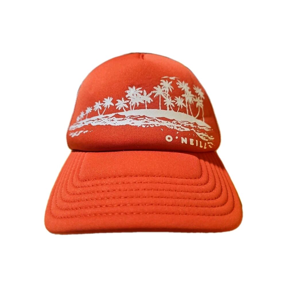 MEN'S "O'NEILL SNAPBACK PUFFY FOAM & MESH TRUCKER HAT, BEACH PALM TREE BIRD CAP"